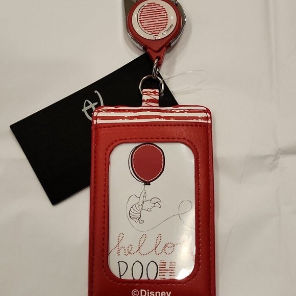 Disney Winnie the Pooh Piglet Red Balloon Retractable Lanyard NEW - Picture 7 of 12